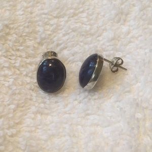 Beautiful Lapis Sterling Silver Post Earrings